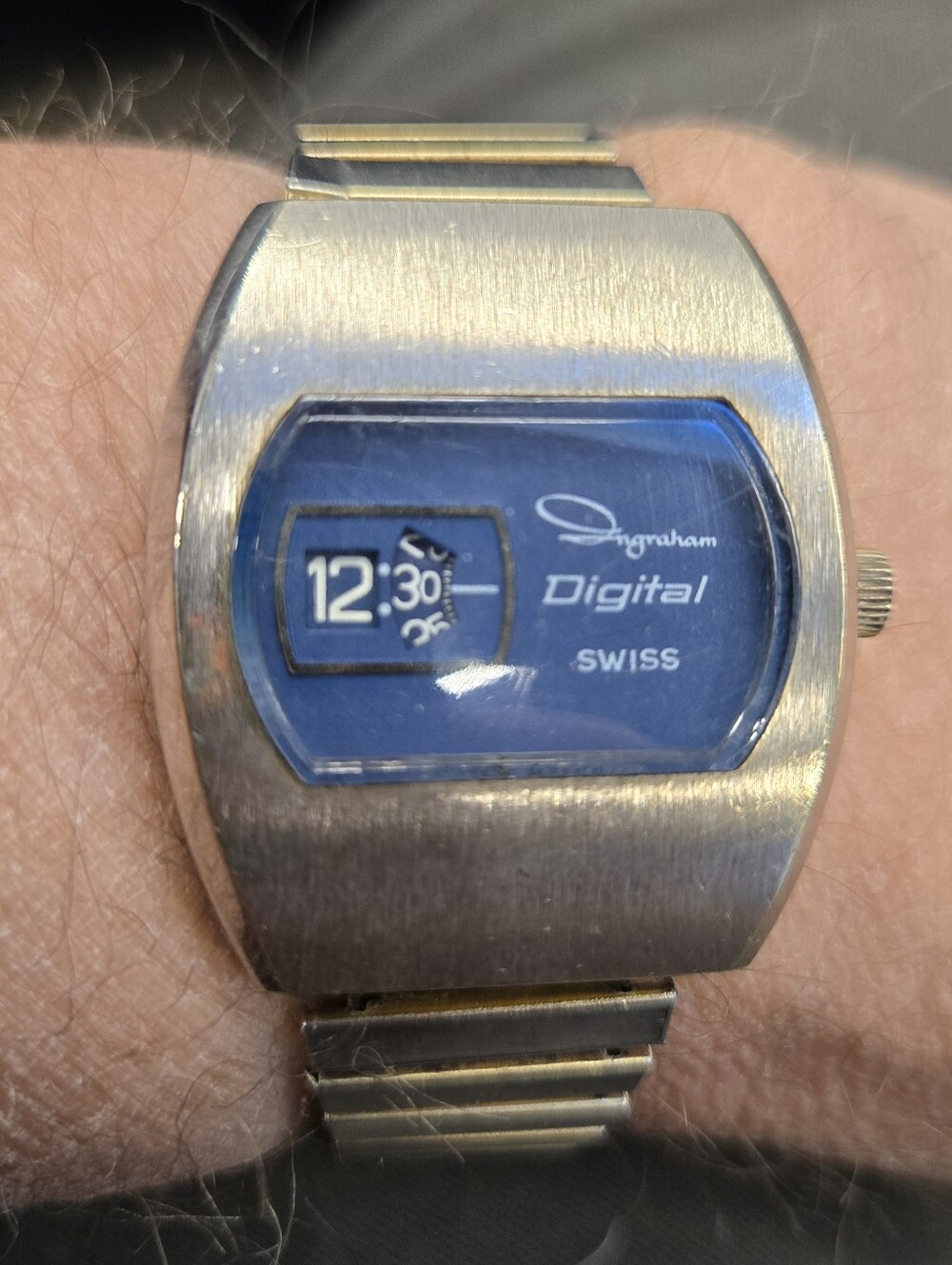 Vintage Ingraham Swiss Digital Jump Hour Watch